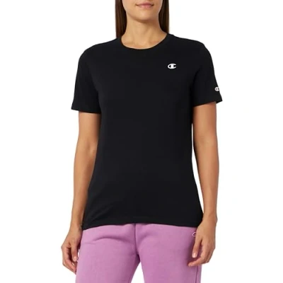 Abbildung von Champion Basic Crewneck Tshirt basic, Damen, Größe: Large, Black
