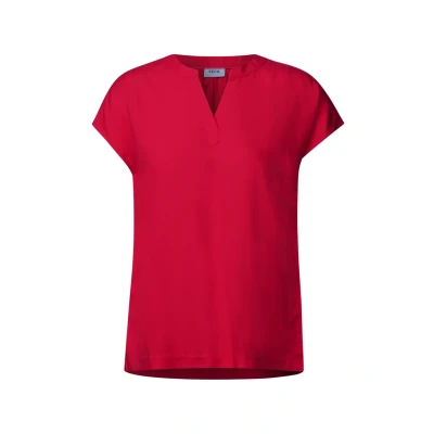 Abbildung von CECIL Damen B345612 Blusenshirt in Unifarbe, Glazed Apple Red, M