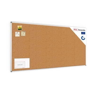 Abbildung von ALLboards Pinnwand mit Aluminiumrahmen 200x100cm, Korktafel Korkwand Kork