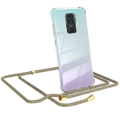 Abbildung von EAZY CASE Handykette kompatibel mit Xiaomi Redmi Note 9 / 10X (4G) Handyhülle Umhängeband, Handykordel Schutzhülle, Silikonhülle, Hülle Band, Stylische Kette, Rainbow