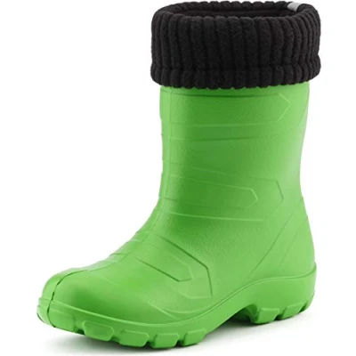 Abbildung von Ladeheid Kinder Mädchen Jungen federleichte Eva Thermo Gummistiefel gefüttert LA845KIDS (Grün375c/Schwarz, 26 EU)