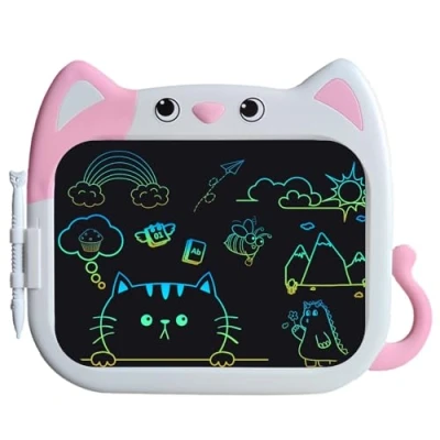 Abbildung von JOEAIS LCD Schreibtafel Kinder 10 Zoll, Zeichentablett Im Cartoon Katzen Design, PäDagogisches Und Reise Spielzeug Zeichentafeln füR Jungen MäDchen, GroßArtige Weihnachts Geburtstagsgeschenke