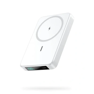 Abbildung von HETP Magnetische Powerbank 10800mAh, PD 20W Schnellladung Wireless Power Bank iPhone mit USB C Eingänge＆Ausgang und LED Display Externer Akku Kompatibel Magsafe, 16/15/14/13 Serie Weiß