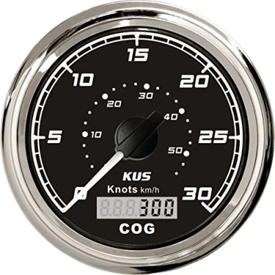 Abbildung von KUS GPS Tacho Kilometerzähler 30Knots Für Boot Yachten 85mm 12V/24V (Schwarz)