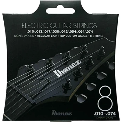 Abbildung von IBANEZ Saitensatz E Gitarre Nickel Wound 8 Saiter Regular Light Top 10 74 (IEGS81)