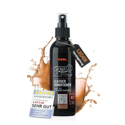 Abbildung von ADBL Leather Conditioner (200ml) Premium Lederpflege Nährt und verdunkelt Schützt vor Austrocknung Rissbildung Mattes Finish ohne Glanz Kunstleder, Glattleder, Veganes Leder