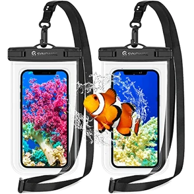 Abbildung von SYNCWIRE wasserdichte Schutzhülle für Smartphone 2 Stück, wasserdicht, IPX8, Touchscreen, iPhone 13 Pro Max 12 Mini 11 XR 8 Plus 7 SE 2020, Huawei Sumsung etc.