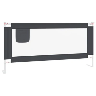 Abbildung von vidaXL Kleinkind Bettschutzgitter Bettgitter Kinderbettgitter Babybettgitter Gitter Kinderbett Babybett Rausfallschutz Dunkelgrau 190x25cm Stoff