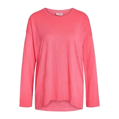 Abbildung von Noisy may Damen Einfarbiges Langarm Shirt Lockeres Basic Stretch Pullover Rundhals Oberteil NMMATHILDE, Farben:Rosa, Größe:S