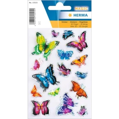 Abbildung von 10 x Herma Sticker Schmetterling mit 3D Flügel Effekt