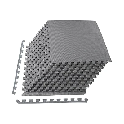 Abbildung von BalanceFrom Puzzlematte mit ineinandergreifenden EVA Schaumstofffliesen, 1,27 cm dick, m, Grau