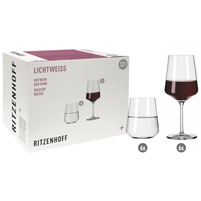 Abbildung von RITZENHOFF Lichtweiß Julie Rotwein/ Wasserglas Set (N.Niggemeier) F22 #2