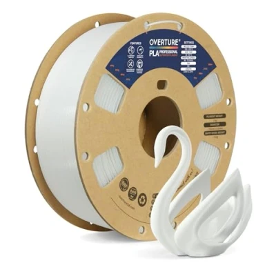 Abbildung von OVERTURE PLA Plus (PLA+) Filament 1,75 mm, professionelle Festigkeit, 1kg (2,2 lbs), Maßgenauigkeit +/ 0,02 für 3D Drucker (Weiß)