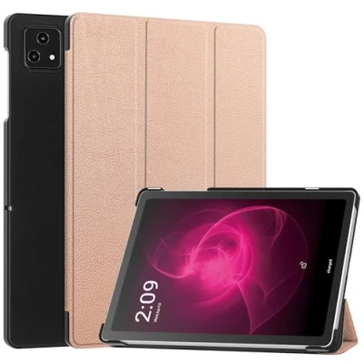 Abbildung von RanTuo Tablethülle für T Mobel REVVL TAB 5G, PU Aufkleberleder, Dünn, Staubdicht, Fallfeste Tablet Hülle 5G.(Roségold)