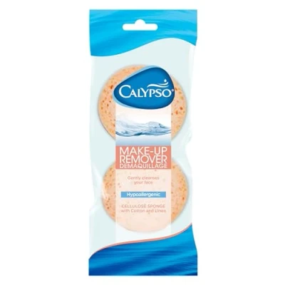 Abbildung von Calypso Make Up Remover, biologisch abbaubare Gesichtsreinigungsschwämme mit Baumwolle und Leinen, 1 x 2 Stück