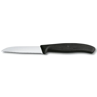 Abbildung von Victorinox Schälmesser Swiss Classic Schwarz Wellenschliff 8 cm