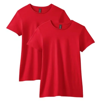 Abbildung von Gildan Damen Softstyle Baumwolle Style G64000l T Shirt, Rot (2er Pack), Klein