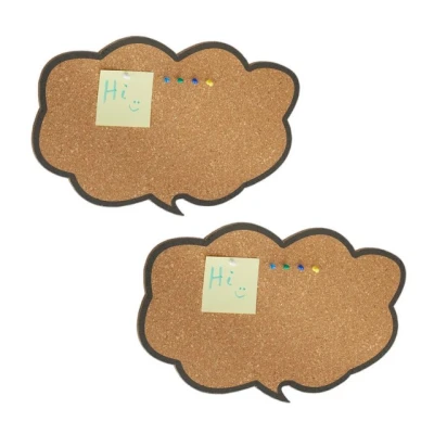 Abbildung von relaxdays Pinnwand 2er Set Korkpinnwand Gedankenwolke, (12 tlg)