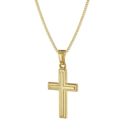 Abbildung von trendor 68420 Kreuz Anhänger Gold 333 mit goldplattierter Silberkette