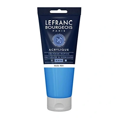 Abbildung von Lefranc Bourgeois 300438 Fine Acrylfarbe Königsblau, 200ml Tube, cremige auf Wasserbasis, schnell trocknend, lichtecht, wasserfest
