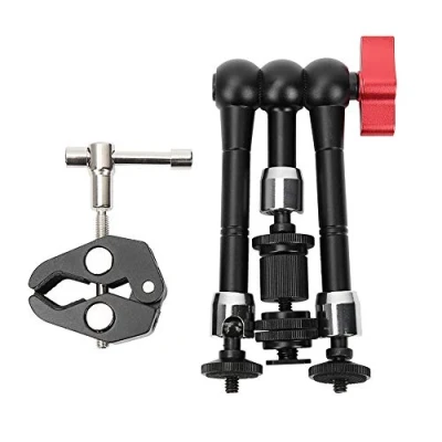 Abbildung von Magic Arm mit Klemme für Spiegelreflexkameras, Mikrofonmonitor, 11&quot; Gelenk Reibungsstabilisator Ausgestattet 360 Kugelkopf, 1/4 Zoll Schraube und Kaltschuhhalterung