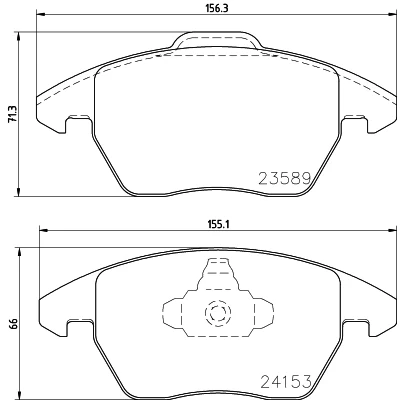 Abbildung von HELLA 8DB 355 011 811 Bremsbelagsatz nicht für Verschleißwarnanzeiger vorbereitet PEUGEOT: 207 Schrägheck, 208 I 307 Schrägheck
