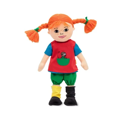 Abbildung von Pippi Langstrumpf sprechende Puppe 40 cm süße Stoffpuppe &amp; Sprechpuppe als Baby Spielzeug ab 10 Monaten Taufgeschenk für Mädchen weiche Funktionspuppe Plüschpuppe