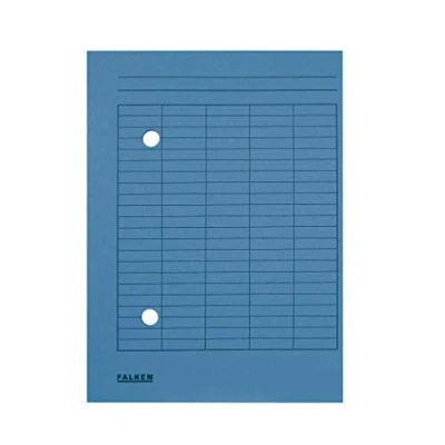 Abbildung von Original Falken 100er Pack Umlaufmappe. Made in Germany. Aus Recycling Karton für DIN A4 mit 2 seitiger Organisationsdruck blau Blauer Engel Hefter ideal Büro,Schule und mobile Organisation
