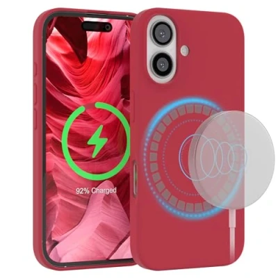 Abbildung von EAZY Case Silikonhülle für iPhone 16 Hülle mit Qi Charging Silikon Schwarz weich stoßfeste Handyhülle Schutzhülle Kameraschutz Dünn Premium Schutz Cover TPU Phone Bumper in Beere