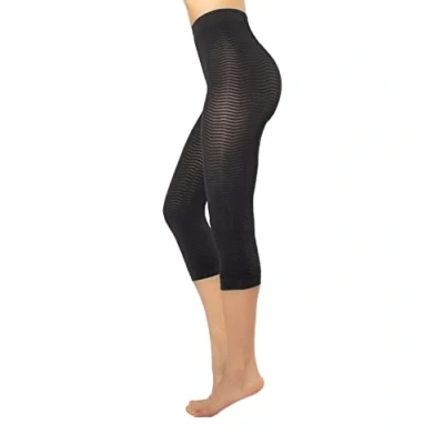 Abbildung von CALZITALY Anticellulite Behandlung, Figurformendes Pyjama, Straffendes Gel und Body Mask mit Koffein (L XL, Schwarz Capri)