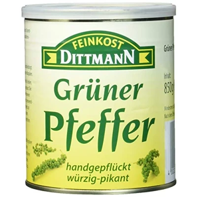 Abbildung von Feinkost Dittmann Grüner Pfeffer, handgepflückt, würzig pikant, 1er Pack (1 x 850 g)