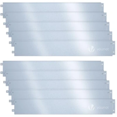 Abbildung von VOUNOT® Rasenkante verzinkt Metall 10m, Beeteinfassung Beetumrandung Mähkante, Länge 100cm Höhe 18cm, 10 Stück