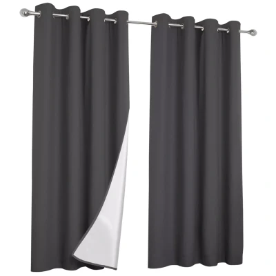 Abbildung von IDMarket 2er Set Thermogardine, Anthrazit, 135x240 cm