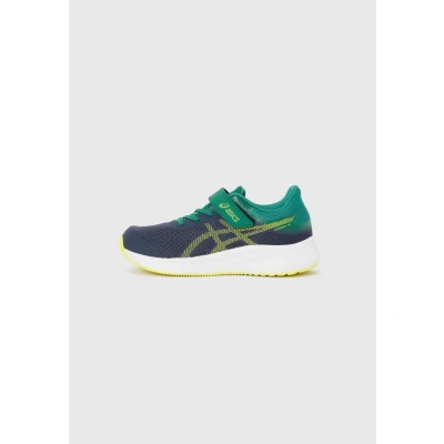 Abbildung von Asics Patriot 13 Unisex Laufschuh Straße für Kinder, Größe: 33, Midnight/citron Schuhe