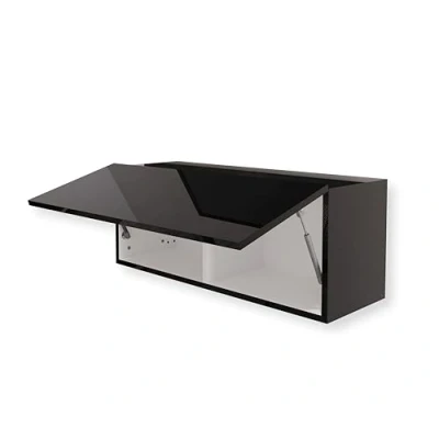 Abbildung von HAJDUK FURNITURE Hängeschrank für Küche 90x35x32 cm Schwarz Hochglanz Flach Küchen Klapphängeschrank Schrank Einbauküche Küchenzeile Moderner Küchenmöbel Oberschrank Geräumiger Küchenschrank