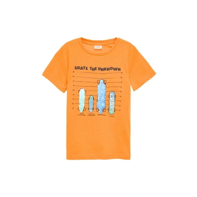 Abbildung von s.Oliver MIT Front Wendepailletten Tshirt print für Kinder, Größe: 104/110, Orange