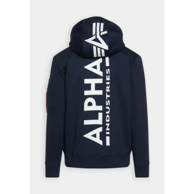 Abbildung von Alpha Industries BACK Hoody Kapuzenpullover, Herren, Größe: Medium, Ultra navy