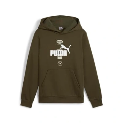 Abbildung von Puma Power Graphic Kapuzenpullover für Kinder, Größe: 128, Dark olive