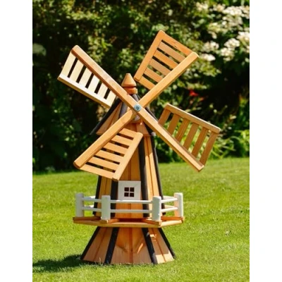 Abbildung von DSH DEKO SHOP HANNUSCH Gartenfigur Kleine Holzwindmühle Höhe 77 cm