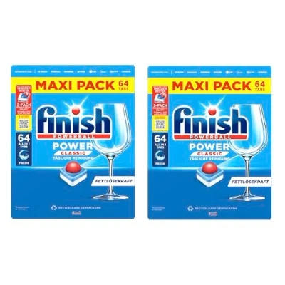 Abbildung von Finish Power Classic Spülmaschinentabs, Maxi Pack, 128 Tabs (2 x 64 Tabs)