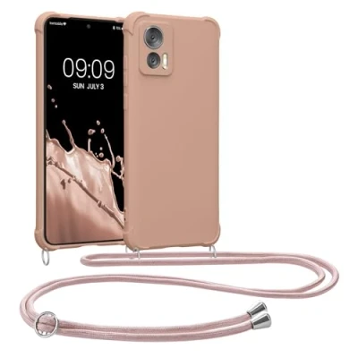 Abbildung von kwmobile Necklace Case kompatibel mit Motorola Edge 30 Neo Hülle Cover Kordel zum Umhängen Silikon Schutzhülle Coconut Swirl