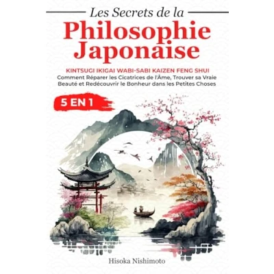 Abbildung von les Secrets de la Philosophie Japonaise 5 en 1: Kintsugi Ikigai Wabi sabi Kaizen Feng Shui Réparer Cicatrices l&#039;Âme, Trouver sa Vraie Beauté et Redécouvrir le Bonheur dans Petites Choses