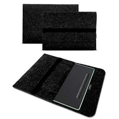 Abbildung von UC Express Sleeve Tasche Stifttablett kompatibel mit Wacom Intuos M Hülle Grafiktablett Filz Case Cover, Farbe:Dunkel Grau