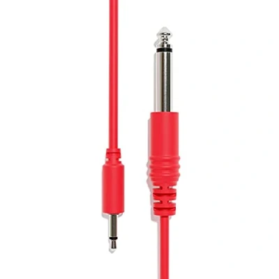 Abbildung von ExcelValley 1 Pack Mono Patchkabel TS 3,5mm 1/8&quot; zu 6,35mm 1/4&quot; [Rot 20 cm 7,87&quot;]