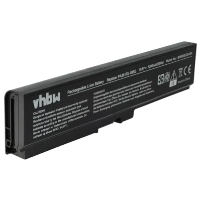 Abbildung von vhbw Akku Ersatz für Toshiba PA3817U 1BAS, 1BRS Notebook (5200mAh, 10.8V, Li Polymer, schwarz)