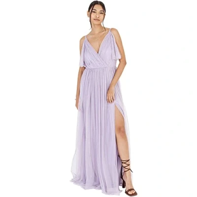 Abbildung von Anaya with Love Damen Dress Maxi Short Sleeve Cami V Neckline Long Length Empire Waist, Moody Lilac,44