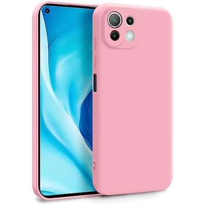 Abbildung von MyGadget Hülle für Xiaomi Mi 11 Lite 5G Zweilagige Handyhülle mit Kameraschutz Cover Innenfutter &amp; Silikon außen Rosa