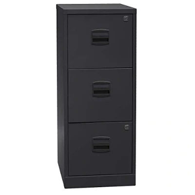 Abbildung von Bisley Home Hängeregistraturschrank PFA, 3 HR Schubladen, Metall, 633 Schwarz, 40 x 41.3 101.5 cm