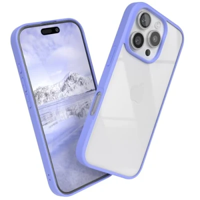 Abbildung von EAZY Case Hülle für iPhone 16 Pro, Handyhülle mit Ultra Aufprallschutz, Stoßfest und Kratzfest, dünne Schutzhülle Kameraschutz, Silikon Cover Clear Hybrid Handy Lavendel Blau Bumper