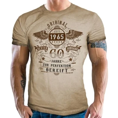 Abbildung von LOBO NEGRO® T Shirt als Geschenk für Männer zum 60. Geburtstag Perfektion Jahrgang 1964